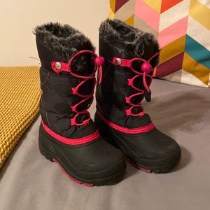 Kamik Kids Snow boot black/pink tall fur waterproof